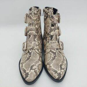 Steven‎ Shoes Womens Harmon Ankle Bootie Side Zip Cushion Multicolor Snakeskin 9